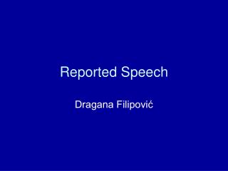 Reported Speech