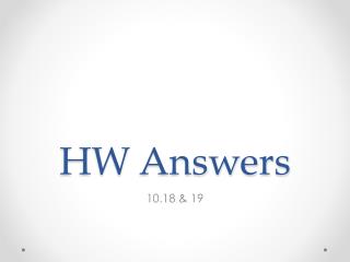 HW Answers