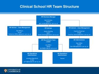 Clinical School HR Team Structure