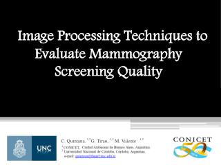 Image Processing Techniques to Evaluate Mammography Screening Quality