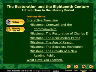 The Restoration and the Eighteenth Century Introduction to the Literary Period