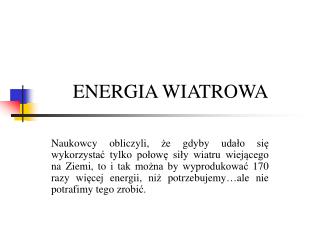 ENERGIA WIATROWA