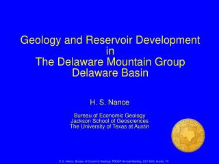 H. S. Nance, Bureau of Economic Geology, PBGSP Annual Meeting, 2/27-8/06, Austin, TX