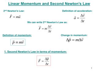 Linear Momentum and Second Newton’s Law