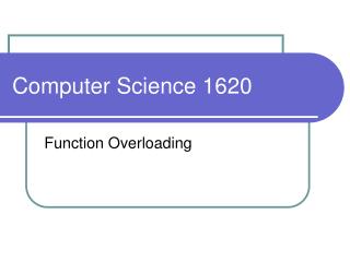 Computer Science 1620