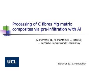 Processing of C fibres Mg matrix composites via pre-infiltration with Al