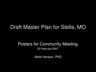 Draft Master Plan for Stella, MO