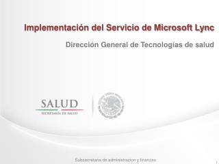 Implementación del Servicio de Microsoft Lync