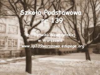 Szkoła Podstawowa nr 139