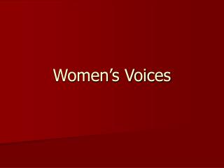 Women’s Voices