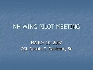 NH WING PILOT MEETING