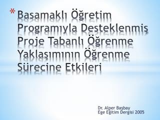 Dr. Alper Başbay Ege Eğitim Dergisi 2005