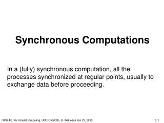 Synchronous Computations