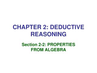 CHAPTER 2: DEDUCTIVE REASONING