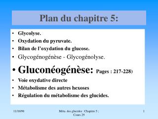 Plan du chapitre 5: