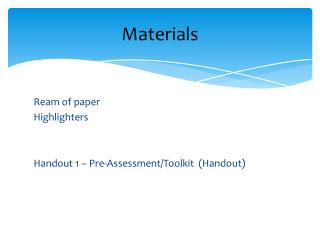 Materials