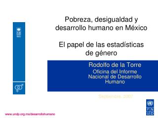 Pobreza, desigualdad y desarrollo humano en México El papel de las estadísticas de género