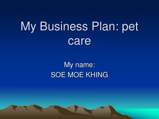 My Business Plan: pet care