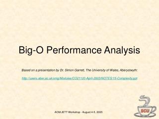 Big-O Performance Analysis