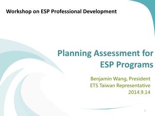 Planning Assessment for ESP Programs