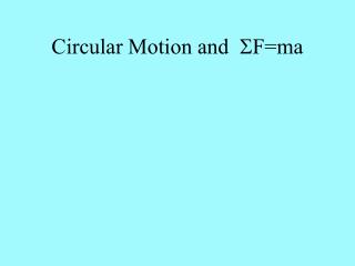 Circular Motion and S F=ma