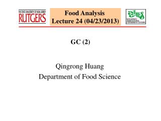 Food Analysis Lecture 24 (04/23/2013)