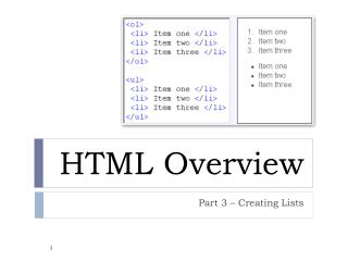 HTML Overview