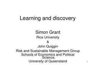 Learning and discovery