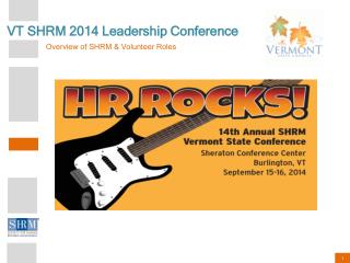 VT SHRM 2014 Leadership Conference