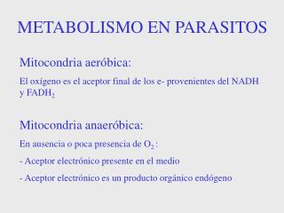 METABOLISMO EN PARASITOS