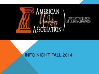 Info night fall 2014