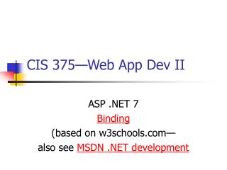 CIS 375—Web App Dev II
