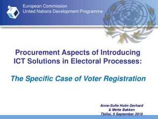 Procurement Aspects of Introducing ICT Solutions in Electoral Processes: