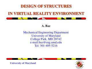 DESIGN OF STRUCTURES IN VIRTUAL REALITY ENVIRONMENT