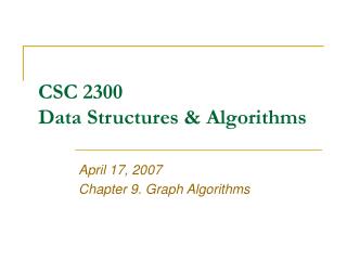 CSC 2300 Data Structures &amp; Algorithms