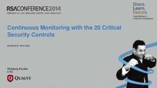 Continuous Monitoring with the 20 Critical Security Controls