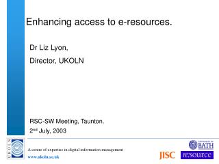 Enhancing access to e-resources.