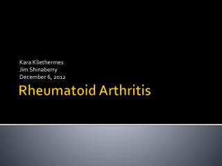 Rheumatoid Arthritis