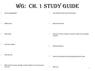 WG: Ch. 1 Study Guide