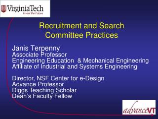 Recruitment and Search Committee Practices