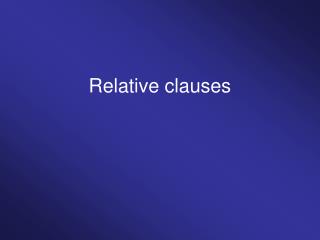 Relative clauses