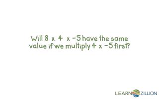 In this lesson you will learn to solve multiplication problems by using the associative property.