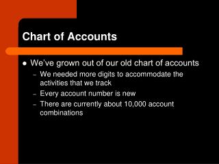 Chart of Accounts