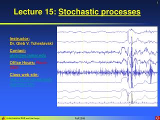 Lecture 15: Stochastic processes