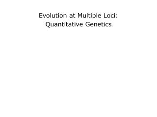 Evolution at Multiple Loci: Quantitative Genetics