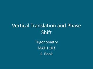 Vertical Translation and Phase Shift