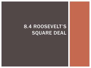 8.4 Roosevelt’s Square Deal
