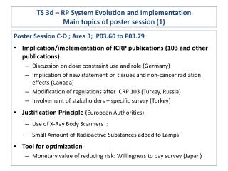 TS 3d – RP System Evolution and Implementation Main topics of poster session (1)