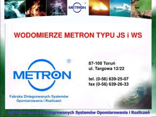 WODOMIERZE METRON TYPU JS i WS