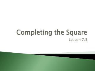 Completing the Square